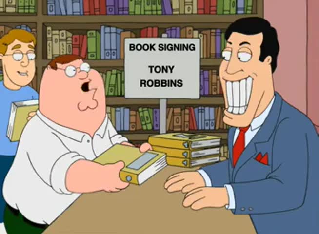 Clip of quote: - Could you sign this book, please? - Tony Robbins hungry!