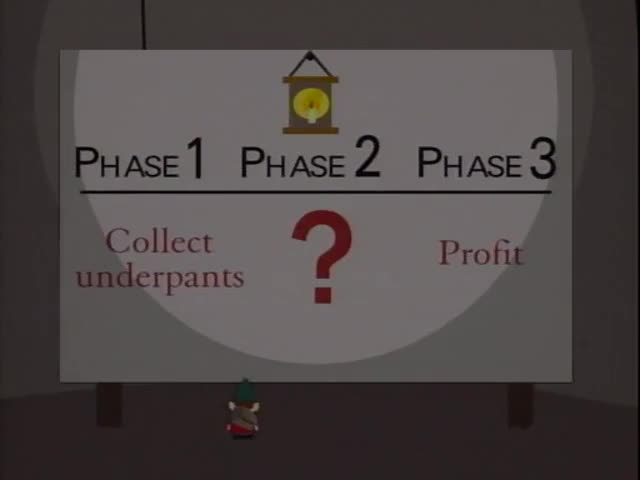 Clip of quote: - Phase three profit. - Oh I get it.