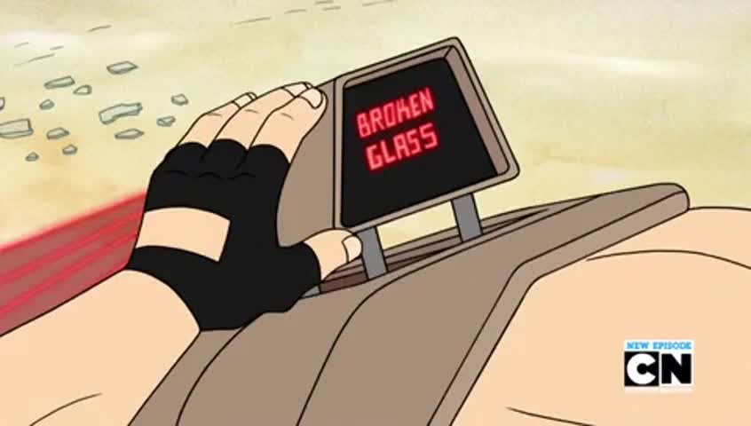 Clip of quote: Broken glass.