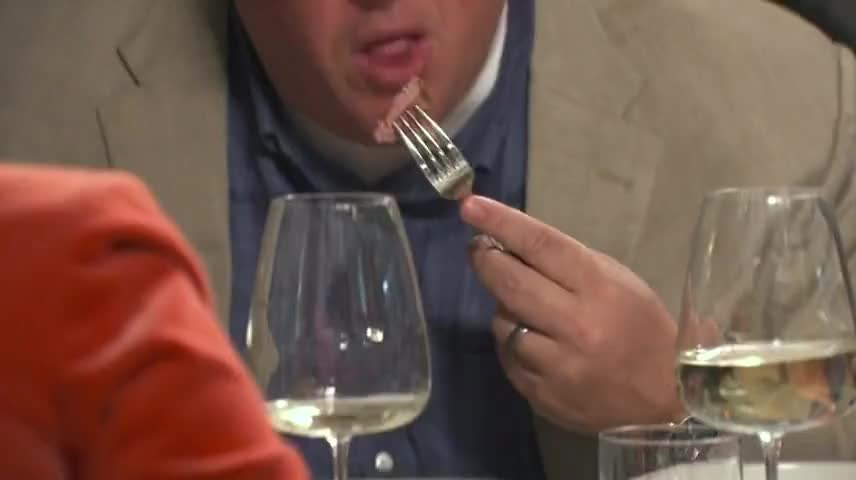 Clip of quote: and some little, petite, sunchoke chips.