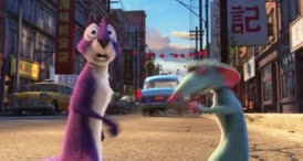 Clip of quote: - Taxi! - [horn honks]