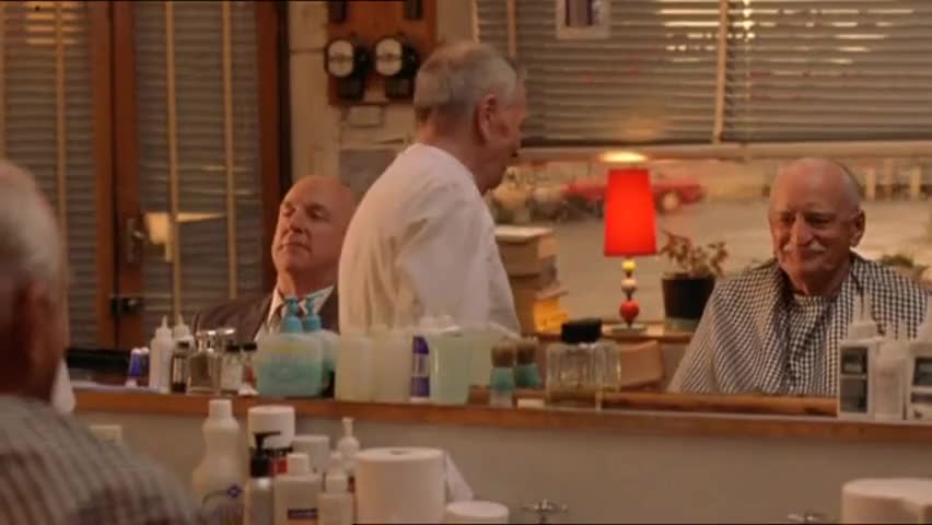 Clip of quote: A bit off the back and sides when you get a minute, pal.