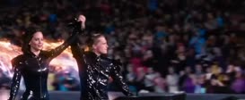 Clip of quote: Two young people, holding their hands up!