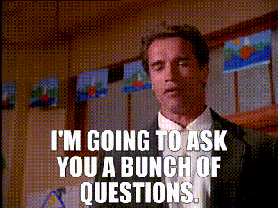 Arnold Schwarz Schwarzenegger in the movie Kindergarten Cop saying 