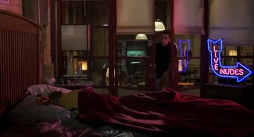 Clip of quote: - What are you doing? - You forgot to say good night.