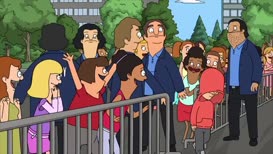 Clip of quote: He's coming out of the crowd right now.