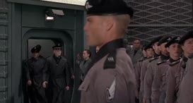 Clip of quote: - Officer on deck! - Carry on.
