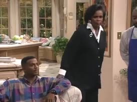 Clip of quote: - Philip Banks, kick the man's butt. - Can't do it, Vivian.