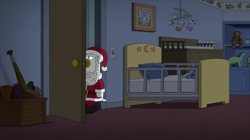 Clip of quote: CHRIS: Oh, my God. Santa?