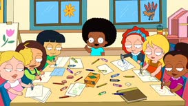 Clip of quote: When we play with our friends, we have to keep our hands to ourselves, unless you're giving hugs or high-fives to your friends.