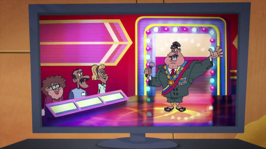 Clip of quote: YAKKO: Either Drew Carey's lost weight again, or this is overseas TV.