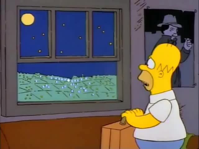 Clip of quote: Look, Barney. See the row of tiny lights up there?