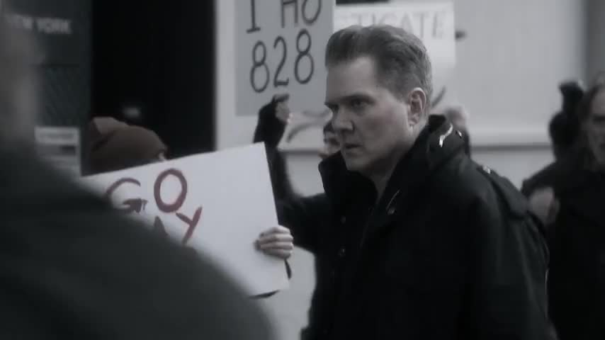 Clip of quote: {\an8}-Who cares? He's a passenger. -It doesn't make him a criminal!