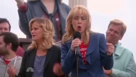 Clip of quote: We are the committee to recall Leslie Knope.