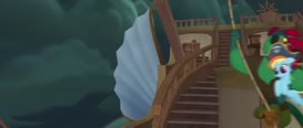 Clip of quote: ♫ We used to soar through the clouds in the skies ♫