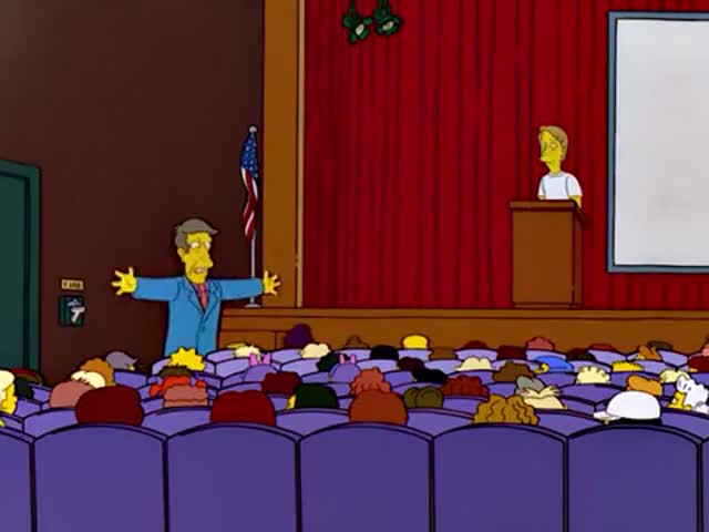 Clip of quote: There's no time to let today's lecture sink in!