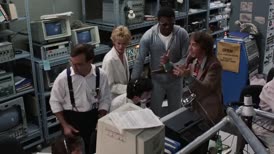 Clip of quote: Hurry! Get me some hair spray!