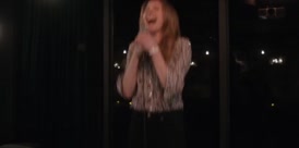 Clip of quote: ♪ I get knocked down, but I get up again You're never gonna keep me down ♪