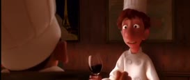 Clip of quote: saying, "I knew I shouldn't have trusted a ra...." before he saw Remy cooking, and quickly took it back. Later, his trust with Remy deepens after they realize Remy can control Linguini's body using his hair and the two spent the night perfecting the body manipulation.