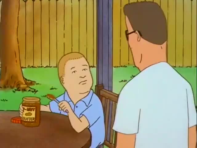 Clip of quote: The yard is raked, but this peanut butter's not gonna eat itself
