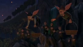 Clip of quote: ♪ Facing creatures so vile ♪