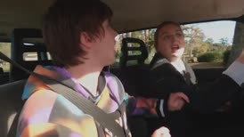 Clip of quote: -No. God! -Hi, Dad!