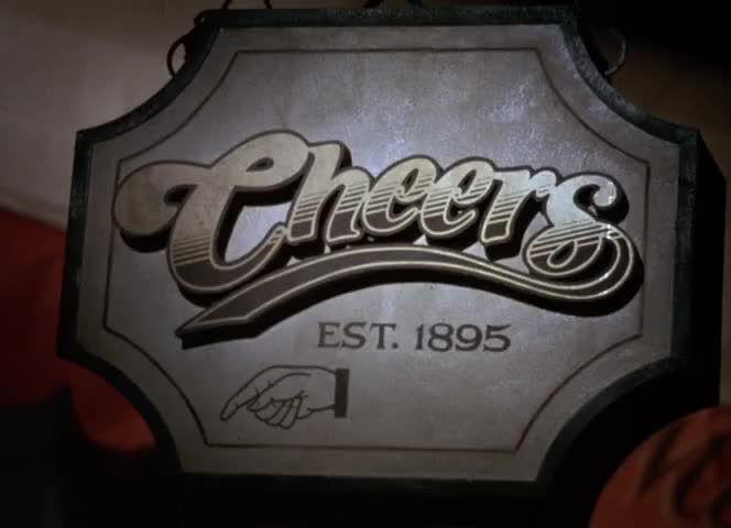 Clip of quote: CHEERS IS FILMED BEFORE A LIVE STUDIO AUDIENCE.