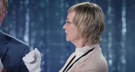 Clip of quote: I will then surrender the mic to the lady.