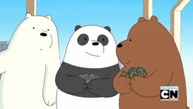 Clip of quote: - Ice bear sees you. - Kobe has my phone off on his.