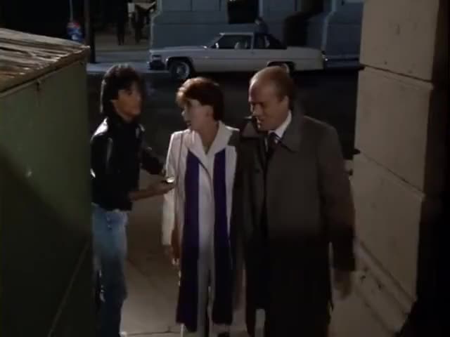 Clip of quote: - Your money and your jewels, lady, fast! - No! No! Patti!