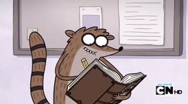 Every morning Mordecai and Rigby make blueberry pancakes,