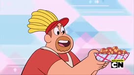 Clip of quote: - What? Aah! - Steven, let me reward you