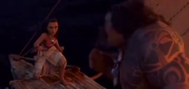 Clip of quote: Turn around! - No! - Moana stop! - No!