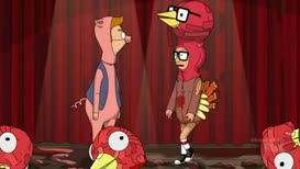 Clip of quote: Hey, Tina, what are you doing make out with Barbie girl music