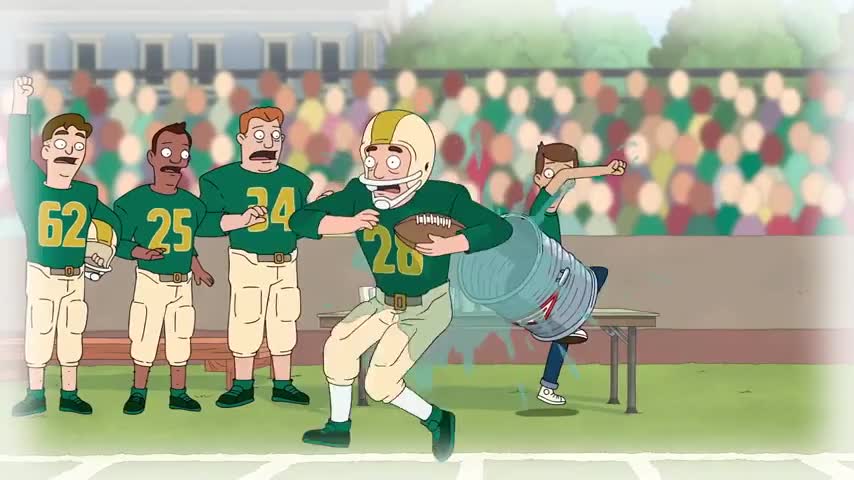 Clip of quote: drenching the running back as he ran by.