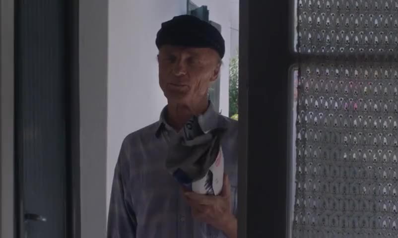 Clip of quote: -You speak Greek. -Some, yeah. I've been here a long time.