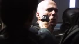 Clip of quote: APOLLO: Men, lay down your weapons. TIGH: Have you lost your fracking mind?
