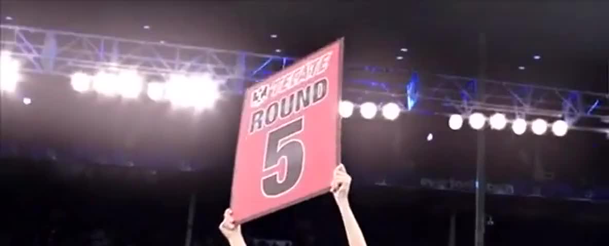 Clip of quote: Round five of a scheduled 12 and already it's a far different fight