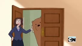 Clip of quote: - ice bear sees me trash. - yeah.