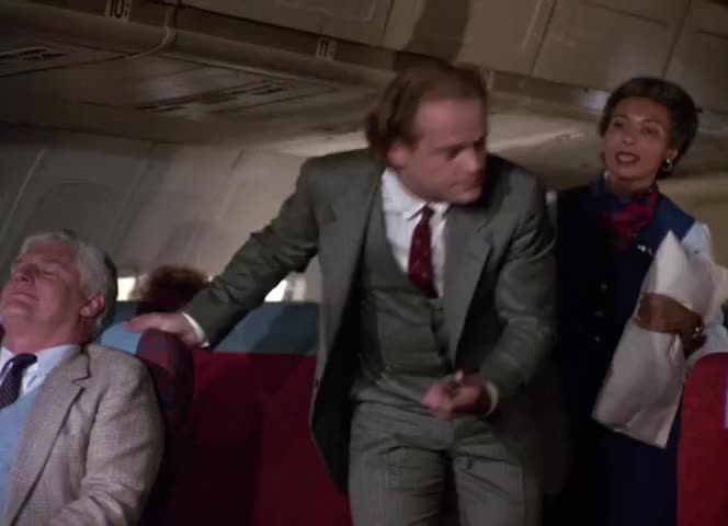Clip of quote: Excuse me, sir. We'll be taking Off shortly.