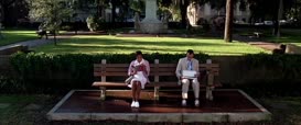 Clip of quote: "Mama always said life was like a box of chocolates. You never know what you're gonna get."