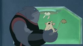 Clip of quote: That's the warden's gerbil, you nearsighted fish stick!