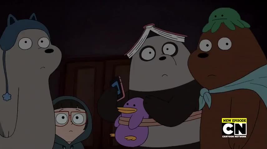 Clip of quote: [All screaming] Back to the safe room!