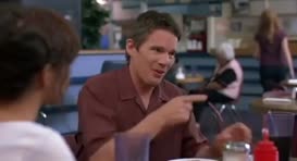 Clip of quote: Don't look at me like that, all right?